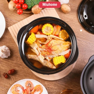 Nồi đất đa năng MiuHome: chống dính, nắp kính, nhiều size, nấu kho cá, mì cay, hầm thịt - Giá ưu đãi 178.000đ