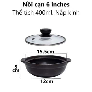 Nồi Đất Kho Quẹt 250ml Nắp Sứ An Toàn, Tiện Lợi, Xinh Xắn - Giá 33.278đ