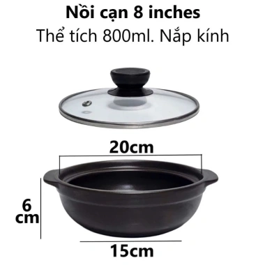 Nồi Đất Kho Quẹt 250ml Nắp Sứ An Toàn, Tiện Lợi, Xinh Xắn - Giá 33.278đ
