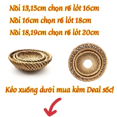 Nồi đất không tráng men đa cỡ 16-24cm (1-3 lít) - Nấu cơm, kho cá, thịt, giá ưu đãi
