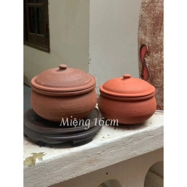 Nồi đất không tráng men đa cỡ 16-24cm (1-3 lít) - Nấu cơm, kho cá, thịt, giá ưu đãi