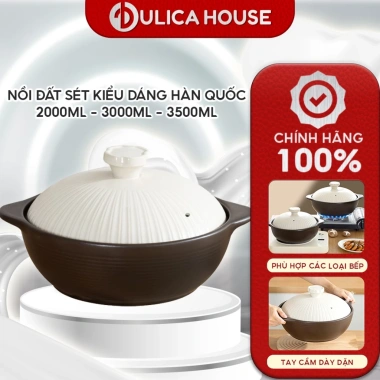 Nồi Đất Sét Nắp Vỏ Sò Cao Cấp Dùng Được Mọi Loại Bếp - Gốm Sứ Giang Tây CHÍNH HÃNG DULICA HOUSE Giá Ưu Đãi 649.000₫