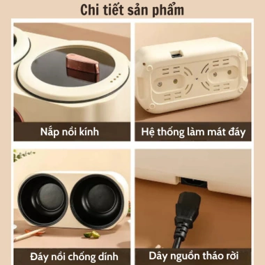 Nồi Điện Đa Năng 2 Ngăn 3,6L TADI 6 Chức Năng - Hẹn giờ thông minh, giá chỉ 439.000