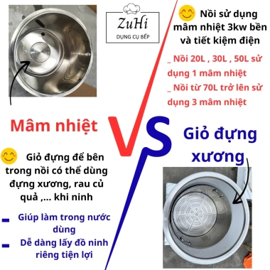 Nồi điện inox 304 50L - Nấu phở, luộc bánh chưng, gà, tiết kiệm điện, bảo hành 12 tháng, giảm 23%