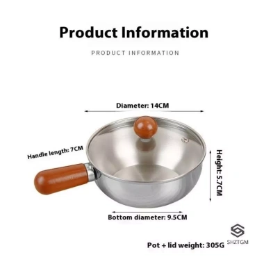 Nồi Đơn Inox Quả Óc Chó Tay Cầm Gỗ - Bát Salad, Sữa Chua, Ăn Sáng, Dụng Cụ Nhà Bếp Đồ Dùng, Phù Hợp Nhà Hàng, Thiết Kế Mới, Sang Trọng 5