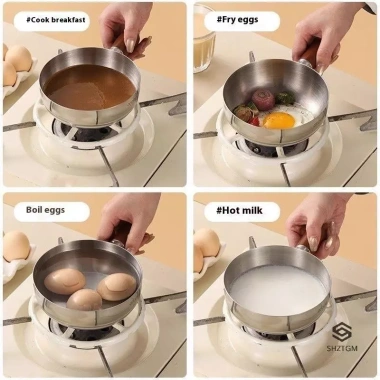 Nồi Đơn Inox Quả Óc Chó Tay Cầm Gỗ - Bát Salad, Sữa Chua, Ăn Sáng, Dụng Cụ Nhà Bếp Đồ Dùng, Phù Hợp Nhà Hàng, Thiết Kế Mới, Sang Trọng 9