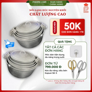 Nồi gang đúc nguyên khối 1‑4 lít chất lượng cao – Giá ưu đãi 168.750₫, giảm 45%
