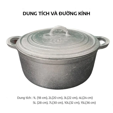 Nồi Gang Đúc Nguyên Khối 18cm Chất Lượng Cao Bền Bỉ Giá Giảm 17% Chỉ 186.200đ