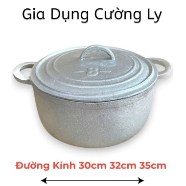 Nồi gang đúc nguyên khối 45-52-62 - Nấu cơm, cháo, kho thịt cá, giảm giá 440k