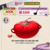 Nồi gang STAUB Pháp dáng đặc biệt quả cà chua, bí ngô, nắp hoa tuyết dùng được bếp từ, giảm giá 8,590,000₫