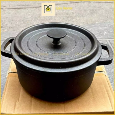 Nồi gang thô nguyên khối LIINDECOR T01: Chống dính tự nhiên, dùng bếp từ, chỉ 619.000₫