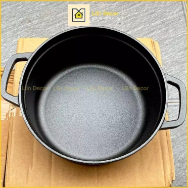Nồi gang thô nguyên khối LIINDECOR T01: Chống dính tự nhiên, dùng bếp từ, chỉ 619.000₫