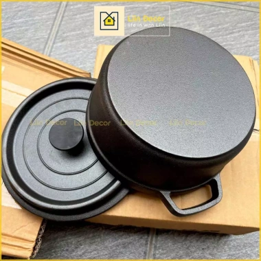 Nồi gang thô nguyên khối LIINDECOR T01: Chống dính tự nhiên, dùng bếp từ, chỉ 619.000₫