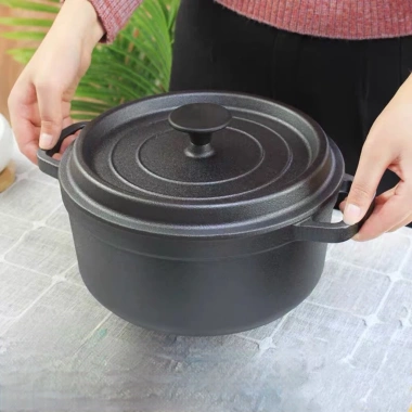 Nồi gang thô nguyên khối LIINDECOR T01: Chống dính tự nhiên, dùng bếp từ, chỉ 619.000₫