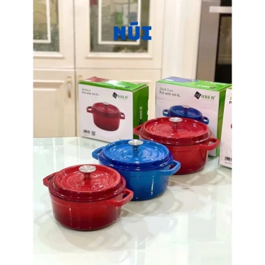 Nồi Gang Tráng Men Arber 20-24cm - Nấu kho cá, hầm thịt đa năng bếp từ, gas, điện, giảm giá tới 20%