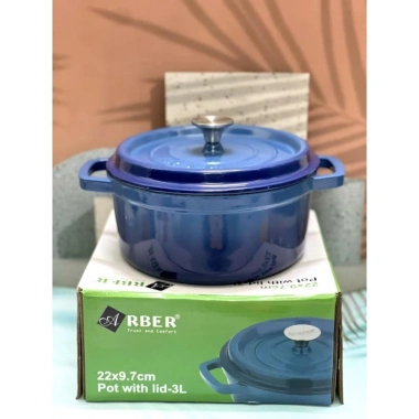 Nồi Gang Tráng Men Arber 20-24cm - Nấu kho cá, hầm thịt đa năng bếp từ, gas, điện, giảm giá tới 20%