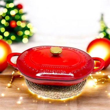 Nồi gang tráng men oval Chusipai - Nồi lẩu cá đa năng cho bếp từ, điện, gas, giá ưu đãi 1,29tr 3 Nồi gang tráng men oval Chusipai - Nồi lẩu cá đa năng cho bếp từ, điện, gas, giá ưu đãi 1,29tr 3