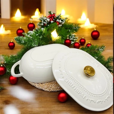 Nồi gang tráng men oval Chusipai - Nồi lẩu cá đa năng cho bếp từ, điện, gas, giá ưu đãi 1,29tr 7 Nồi gang tráng men oval Chusipai - Nồi lẩu cá đa năng cho bếp từ, điện, gas, giá ưu đãi 1,29tr 7