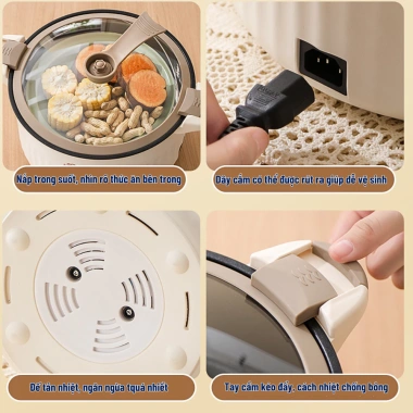Nồi Hầm Áp Suất Đa Năng 5L 24cm Chống Dính Xào Nấu Lẩu Chiên Súp Canh - 212.290₫ 4