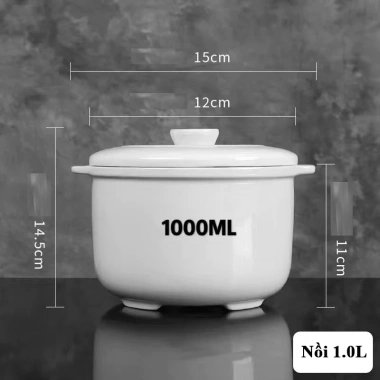 Nồi hầm đa năng 1.0L cách thủy, nấu cháo chậm, ninh xương, chưng yến - Giữ nhiệt tốt, giá chỉ 249.000₫