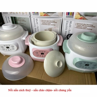 Nồi hầm đa năng 1.0L cách thủy, nấu cháo chậm, ninh xương, chưng yến - Giữ nhiệt tốt, giá chỉ 249.000₫