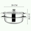 Nồi hấp 2 tầng inox không gỉ 28cm đa năng kèm xửng tiện lợi giá 79.000đ 2