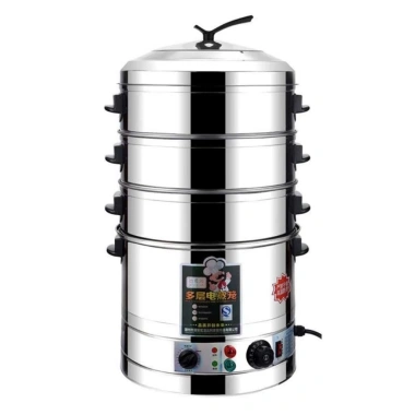Nồi hấp cắm điện 52cm đa tầng 1-4, nhanh gọn làm bánh bao, xúc xích, giò, đỗ, đồ xôi - Giá chỉ 1.39 triệu