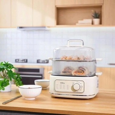 Nồi Hấp Điện 2 Tầng Haatz Đa Năng – Lẩu, Hấp Gà Nguyên Con, Tỏa Nhiệt Đều, Bảo Hành 24 Tháng, 950k