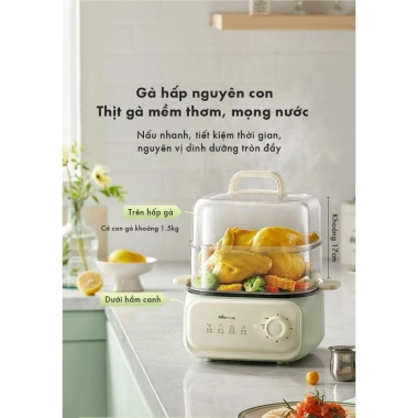 Nồi Hấp Điện Bear DZG-UA0P8 10.3L 1.300W - Kèm Lẩu, Chưng Yến, Hấp Bánh Bao, Nguyên Gà - 828.000đ 5