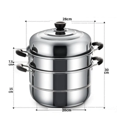 Nồi Hấp Inox 3 Tầng 28CM Đa Năng Dùng Mọi Loại Bếp, Hấp Bánh, Đồ Xôi - 109.000 VND