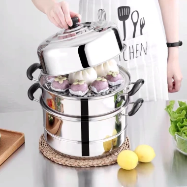 Nồi Hấp Inox 3 Tầng 28CM Đa Năng Dùng Mọi Loại Bếp, Hấp Bánh, Đồ Xôi - 109.000 VND