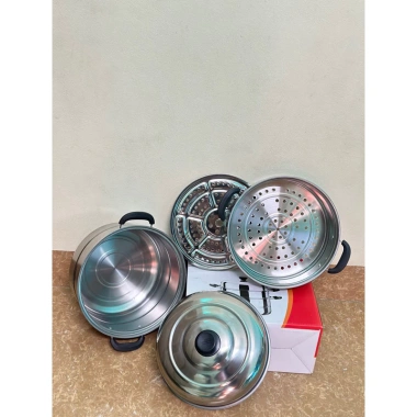 Nồi Hấp Inox 3 Tầng 28CM Đa Năng Dùng Mọi Loại Bếp, Hấp Bánh, Đồ Xôi - 109.000 VND