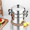 Nồi Hấp Inox 3 Tầng 28cm - Kèm Xửng, Dùng cho Bếp Từ & Ga, Thích hợp Bánh Bao, Flan 6