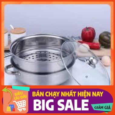Nồi hấp inox cao cấp 2 tầng - Thiết kế bền, nhanh, giá ưu đãi 79.000đ