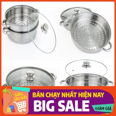 Nồi hấp inox cao cấp 2 tầng - Thiết kế bền, nhanh, giá ưu đãi 79.000đ 2 Nồi hấp inox cao cấp 2 tầng - Thiết kế bền, nhanh, giá ưu đãi 79.000đ 2