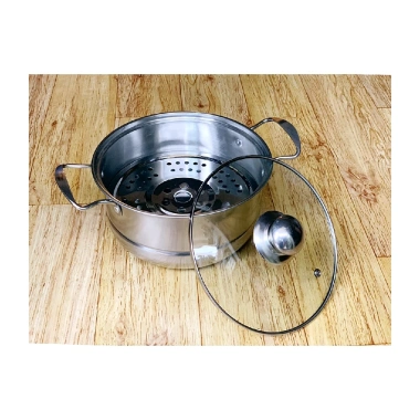 Nồi Hấp Inox Đa Năng 20cm - Tiện Lợi, Giá Ưu Đãi 55.000 VNĐ, Bảo Quản Thực Phẩm An Toàn