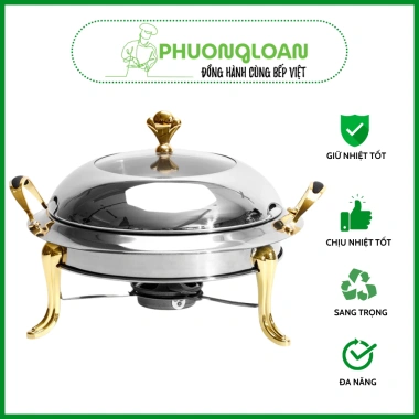 Nồi Hấp Inox Hâm Nóng Thức Ăn Giữ Nhiệt Lâu Cồn/Nến - Đa Size 20-26cm Giá Ưu Đãi