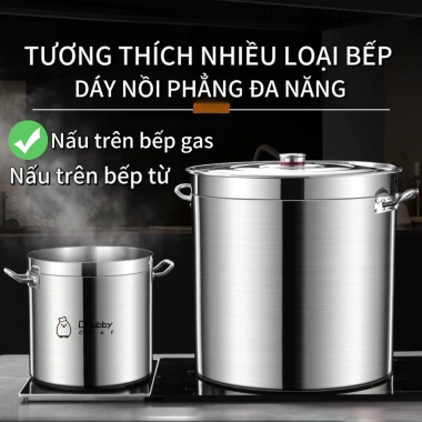 Nồi inox 3 đáy Chubby Chef 20-165L đa năng, dùng mọi bếp & bếp từ, ưu đãi 496,000₫