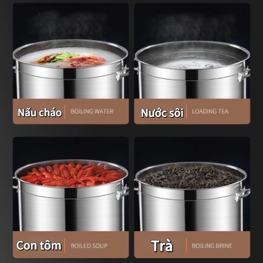 Nồi inox 3 đáy Chubby Chef 20-165L đa năng, dùng mọi bếp & bếp từ, ưu đãi 496,000₫