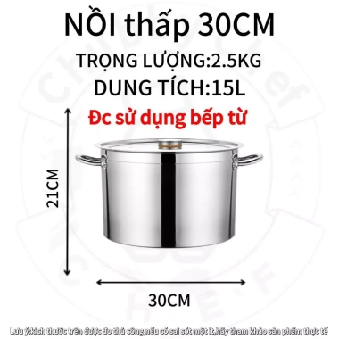 Nồi inox 3 đáy Chubby Chef 20-165L đa năng, dùng mọi bếp & bếp từ, ưu đãi 496,000₫