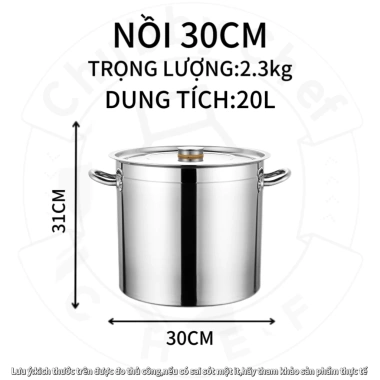 Nồi inox 3 đáy Chubby Chef 20-165L đa năng, dùng mọi bếp & bếp từ, ưu đãi 496,000₫