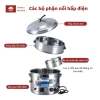 Nồi inox 3 tầng 304 hấp nhanh, tiết kiệm điện - làm bánh, xôi, flan, caramel, thịt 2