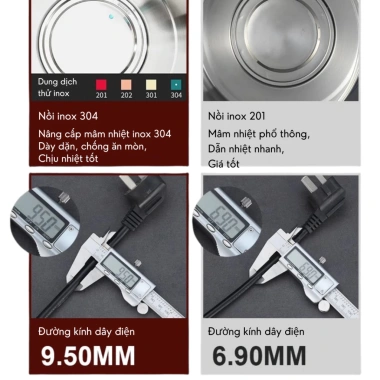Nồi inox 3 tầng 304 hấp nhanh, tiết kiệm điện - làm bánh, xôi, flan, caramel, thịt 3