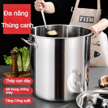 Nồi Inox 304 10-90L 3 lớp siêu bền - Luộc gà, hầm xương, nấu canh, giảm giá 539k