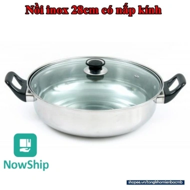 Nồi inox ăn lẩu nấu nướng, dùng cho gia đình, nhà hàng, bán sỉ inbox, chỉ 65.268₫