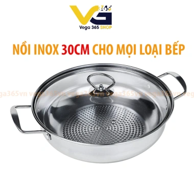 Nồi inox ăn lẩu nấu nướng, dùng cho gia đình, nhà hàng, bán sỉ inbox, chỉ 65.268₫