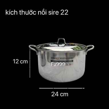 Nồi Inox Fata Cook đa năng cho bếp từ và điện, đủ kích thước, xoong luộc gà - Giá chỉ 147.250 VND 10