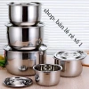 Nồi Inox không quai đa kích thước 16-24cm bộ 5 nồi - Giá ưu đãi 149.000₫
