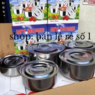 Nồi Inox không quai đa kích thước 16-24cm bộ 5 nồi - Giá ưu đãi 149.000₫ 3