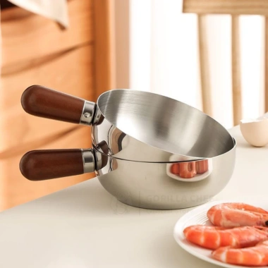 Nồi inox mini 14cm Gorilla Chef 304 – Nấu mì, luộc trứng, cháo, giá chỉ 75.000₫